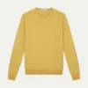 Extrafine Merino Crew Neck Sweater Mustard 2 Extrafine Merino Crew Neck Sweater Mustard -Velora Fashion Aurelien Merino Cashwool Made in Italy Sweater crew neck mustard1