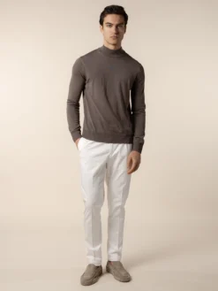 Extrafine Merino Mockneck Ash Grey -Velora Fashion Aurelien Merino Cashwool Made in Italy Sweater mockneck ash grey10