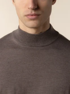 Extrafine Merino Mockneck Ash Grey -Velora Fashion Aurelien Merino Cashwool Made in Italy Sweater mockneck ash grey12 2