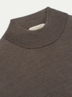 Extrafine Merino Mockneck Ash Grey -Velora Fashion Aurelien Merino Cashwool Made in Italy Sweater mockneck ash grey2