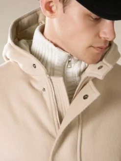 Light Beige Wintertime Parka -Velora Fashion Aurelien Wintertime parka cashmere blend wool light Beige Front12