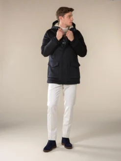 Navy Wintertime Parka 13 Navy Wintertime Parka -Velora Fashion Aurelien Wintertime parka cashmere blend wool light Beige navy11