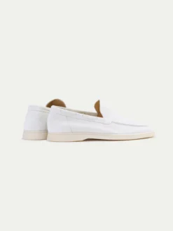 White Yacht Loafers -Velora Fashion Aurelien Yacht Loafers men suede shoes summer italy white4