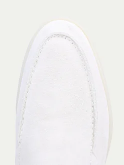 White Yacht Loafers -Velora Fashion Aurelien Yacht Loafers men suede shoes summer italy white7