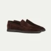 Chocolate Yacht Loafer With Lamb Shearling Footbed -Velora Fashion Aurelien Yacht Loafers men suede shoes winter italy shearling chocolate1 b3260b39 18e5 45cc 9d03 29bd61f4e2d2