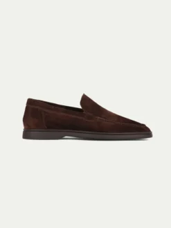 Chocolate Yacht Loafer With Lamb Shearling Footbed -Velora Fashion Aurelien Yacht Loafers men suede shoes winter italy shearling chocolate4 71e6bd20 92d4 4f6d 81b1 636dc150b485