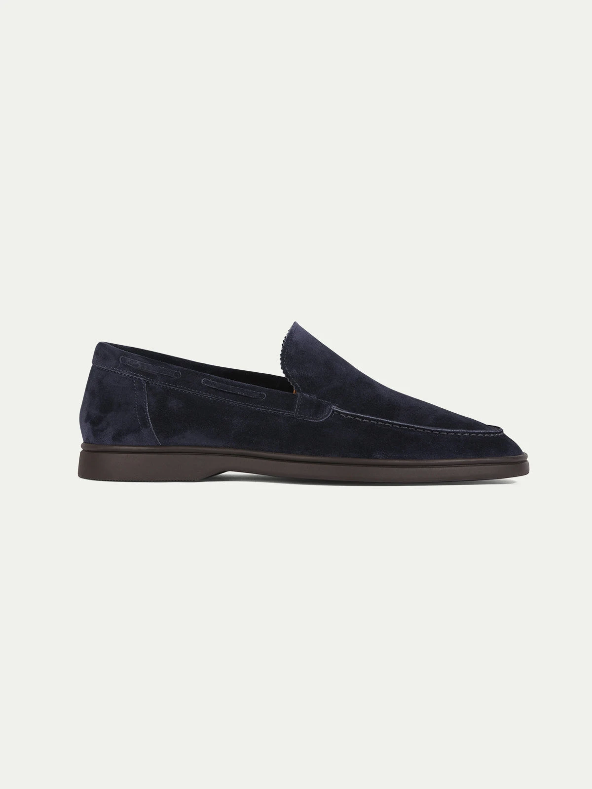 Navy Yacht Loafer With Lamb Shearling Footbed - Image 4