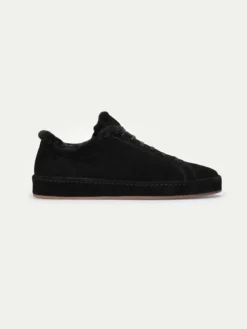 Shearling-lined Black Voyager Sneaker -Velora Fashion Aurelien Yoyager Sneaker Softey Suede Suede Sole Shearling Black2