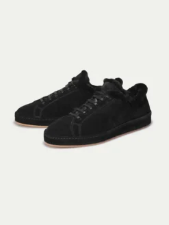 Shearling-lined Black Voyager Sneaker -Velora Fashion Aurelien Yoyager Sneaker Softey Suede Suede Sole Shearling Black5