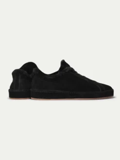 Shearling-lined Black Voyager Sneaker -Velora Fashion Aurelien Yoyager Sneaker Softey Suede Suede Sole Shearling Black7