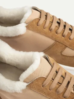Beige Shearling Bayside Sneaker 9 Beige Shearling Bayside Sneaker -Velora Fashion Aurelien bayside sneaker shearling softey suede beige men 14 scaled