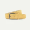 Light Yellow Suede Leather Belt