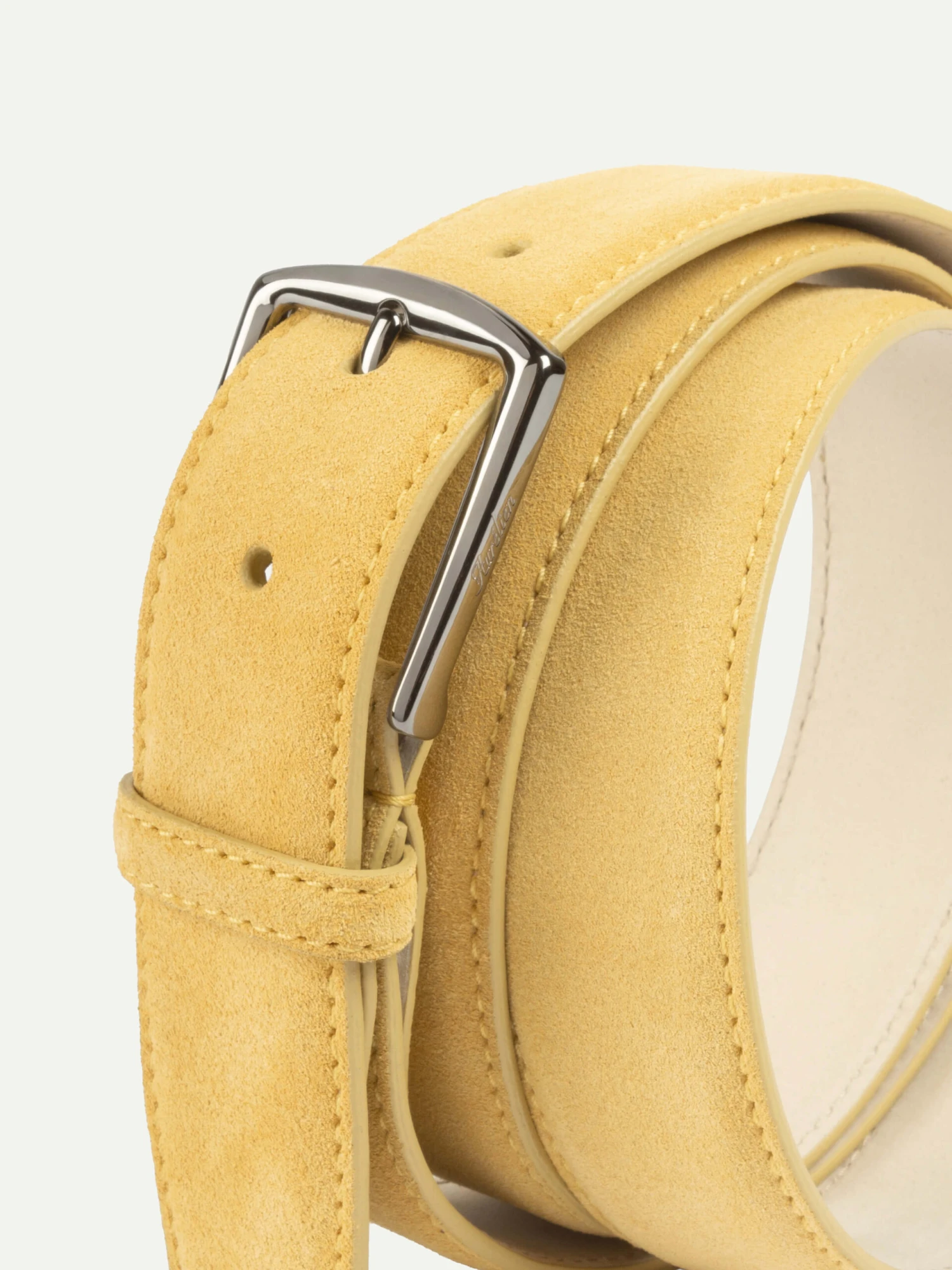 Light Yellow Suede Leather Belt 5 Light Yellow Suede Leather Belt - Image 3