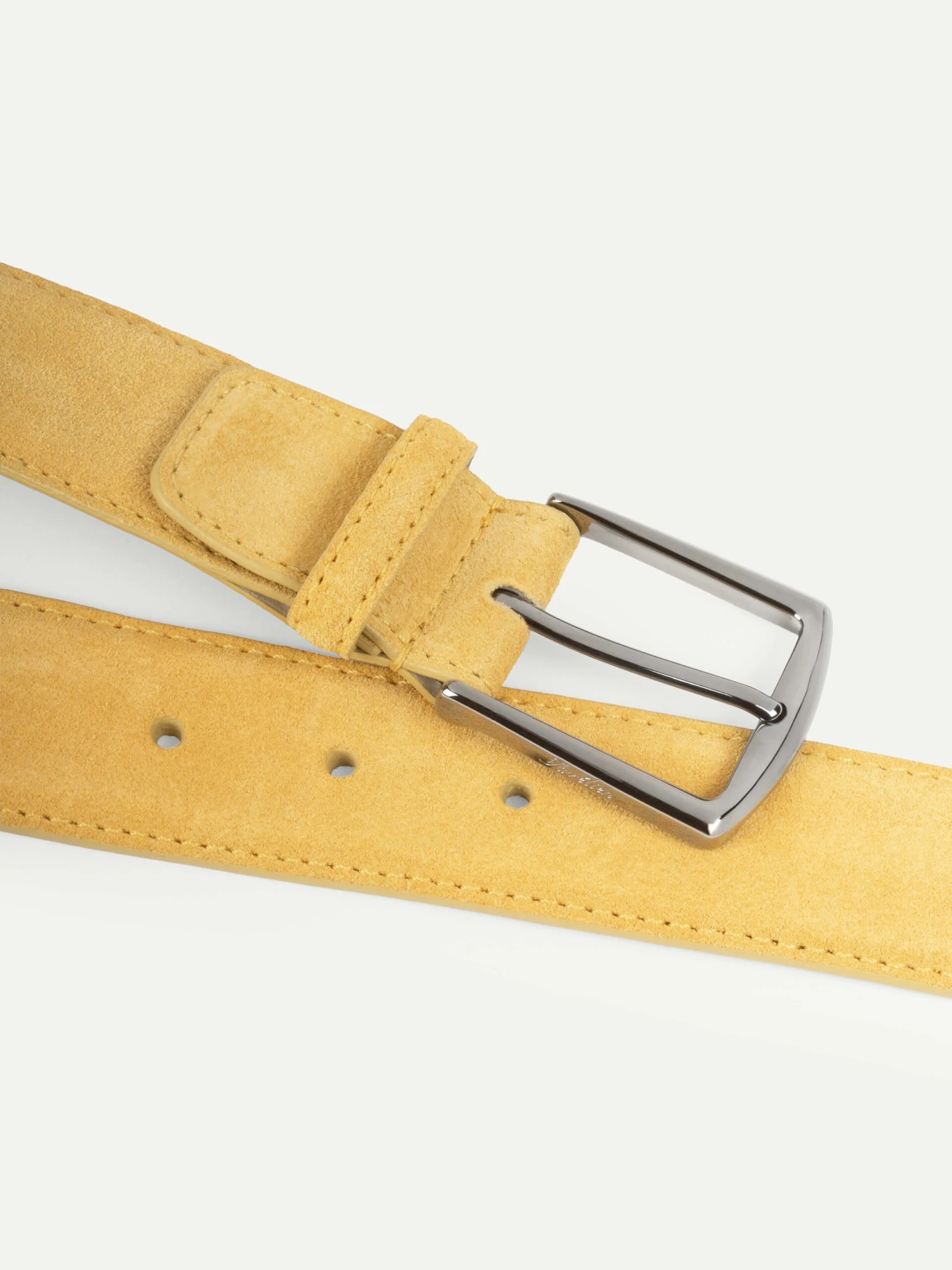 Light Yellow Suede Leather Belt 4 Light Yellow Suede Leather Belt - Image 2