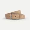 Beige Suede Leather Belt -Velora Fashion Aurelien belt softey suede beige men 1copy scaled