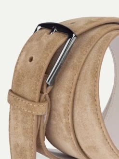 Beige Suede Leather Belt -Velora Fashion Aurelien belt softey suede beige men 3 scaled