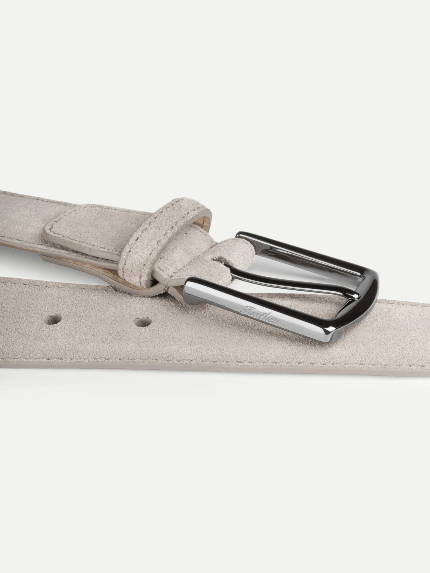 Light Grey Suede Leather Belt 4 Light Grey Suede Leather Belt - Image 2