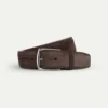 Warm Grey Suede Leather Belt