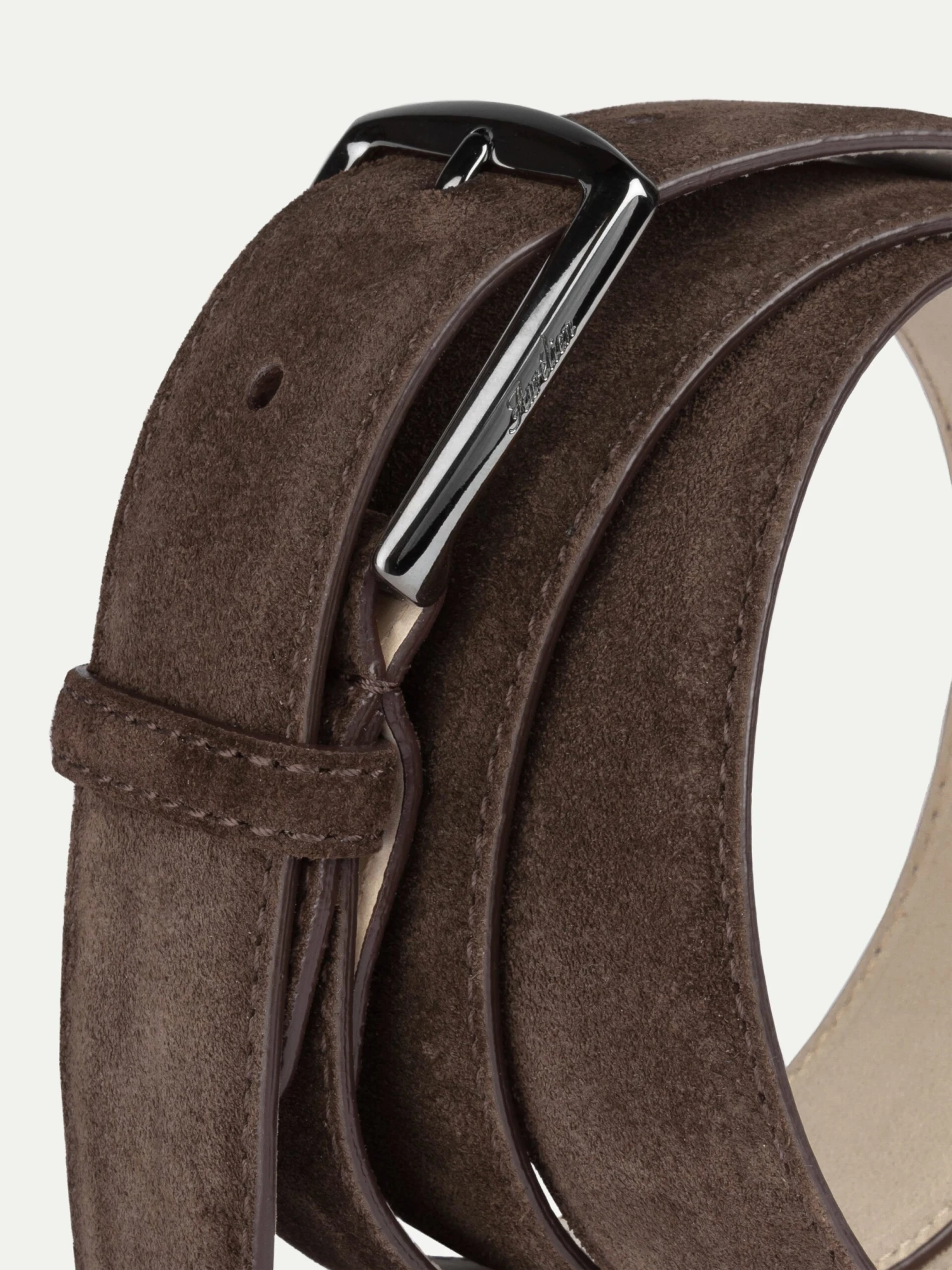 Warm Grey Suede Leather Belt 5 Warm Grey Suede Leather Belt - Image 3