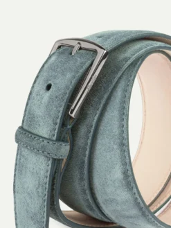 Petrol Suede Leather Belt -Velora Fashion Aurelien belt softey suede petrol men 2copy scaled