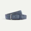 Steel Blue Suede Leather Belt -Velora Fashion Aurelien belt softey suede steel blue men 1copy scaled