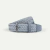 Light Blue Woven Suede Belt -Velora Fashion Aurelien belt waxed suede leather jeans men 1copy scaled