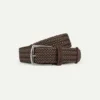 Chocolate Waxed Cotton Belt 2 Chocolate Waxed Cotton Belt -Velora Fashion Aurelien belt waxed woven cotton chocolate men 1 scaled
