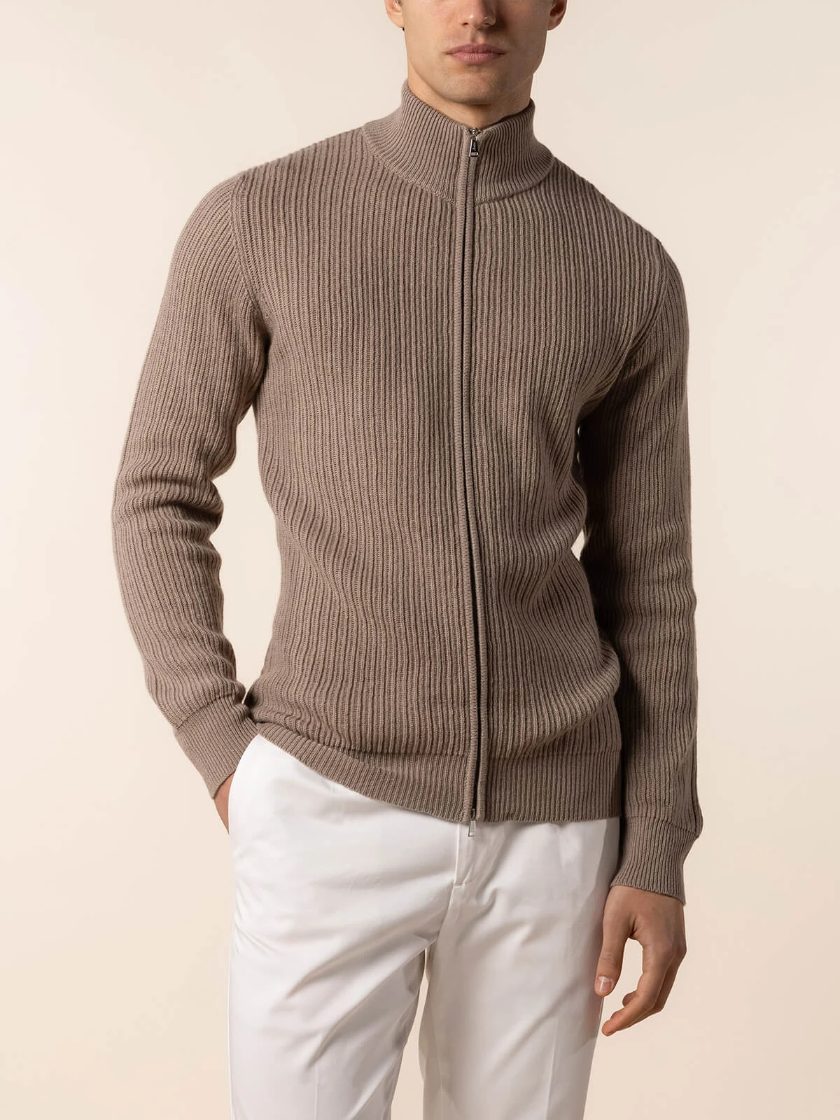 Taupe Rib Vest 4 Taupe Rib Vest - Image 2