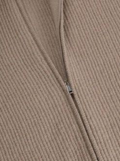 Taupe Rib Vest 10 Taupe Rib Vest -Velora Fashion Aurelien bomber zipper vest sweater cashmere merino taupe2