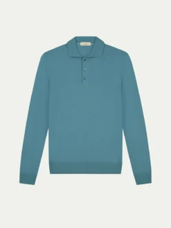 Extrafine Merino Polo Sapphire Blue