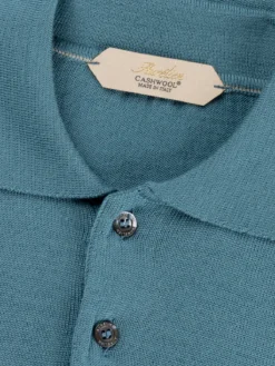 Extrafine Merino Polo Sapphire Blue -Velora Fashion Aurelien button polo sweater cashwool merino sapphire blue2