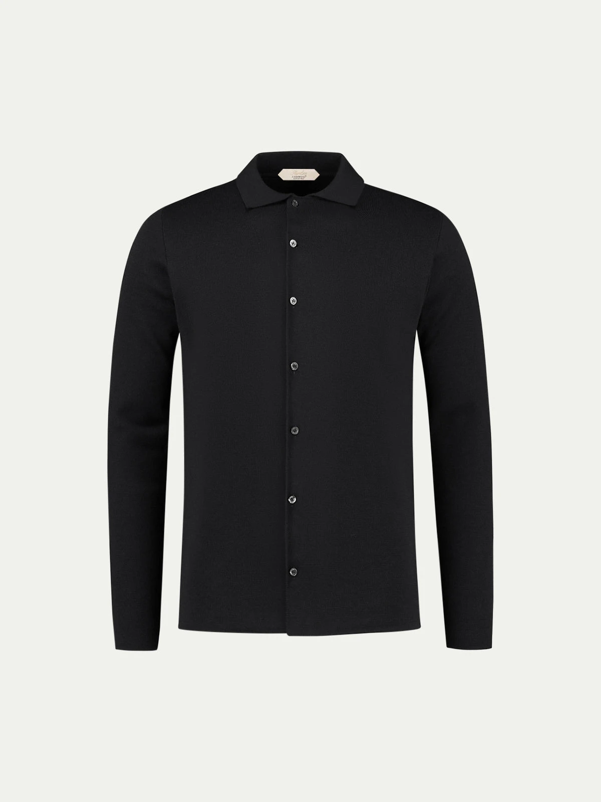 Extrafine Merino Knitted Shirt Black 3 Extrafine Merino Knitted Shirt Black