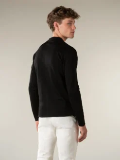 Extrafine Merino Knitted Shirt Black 11 Extrafine Merino Knitted Shirt Black -Velora Fashion Aurelien cardigan shirt sweater cashwool merino black2