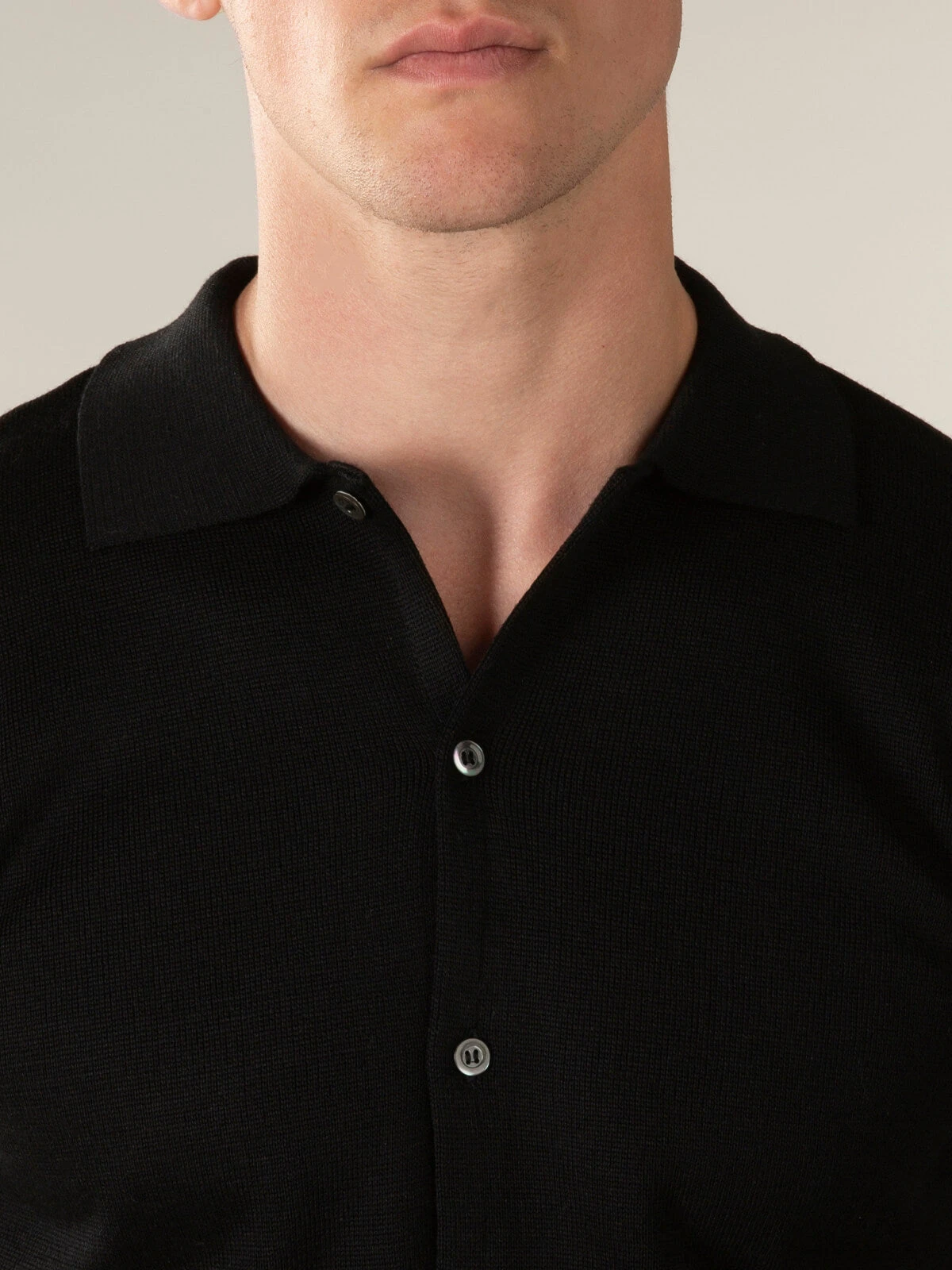 Extrafine Merino Knitted Shirt Black 5 Extrafine Merino Knitted Shirt Black - Image 3