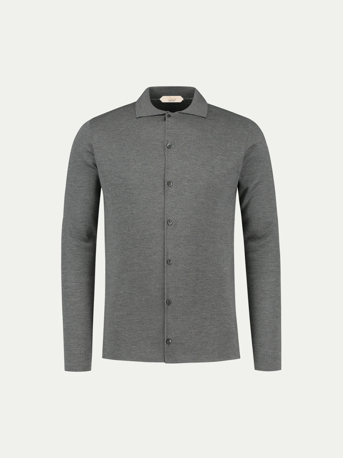 Extrafine Merino Knitted Shirt Dark Grey 3 Extrafine Merino Knitted Shirt Dark Grey