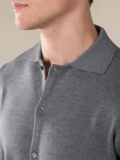 Extrafine Merino Knitted Shirt Dark Grey 9 Extrafine Merino Knitted Shirt Dark Grey -Velora Fashion Aurelien cardigan shirt sweater cashwool merino darkgrey8