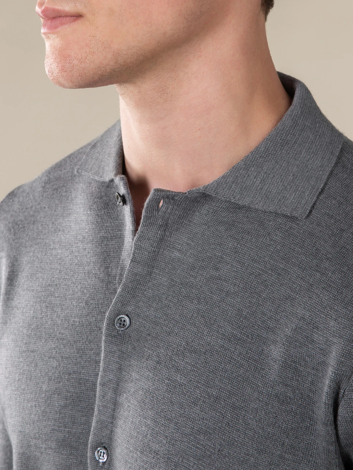 Extrafine Merino Knitted Shirt Dark Grey 5 Extrafine Merino Knitted Shirt Dark Grey - Image 3