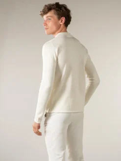 Extrafine Merino Knitted Shirt Ivory -Velora Fashion Aurelien cardigan shirt sweater cashwool merino ivory4