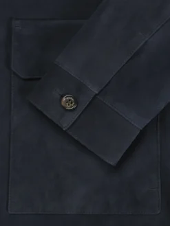 Navy Suede Jacket -Velora Fashion Aurelien cashmere suede velvet jacket jas navy4