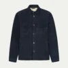 Navy Suede Overshirt 1 Navy Suede Overshirt -Velora Fashion Aurelien cashmere suede velvet overshirt navy1