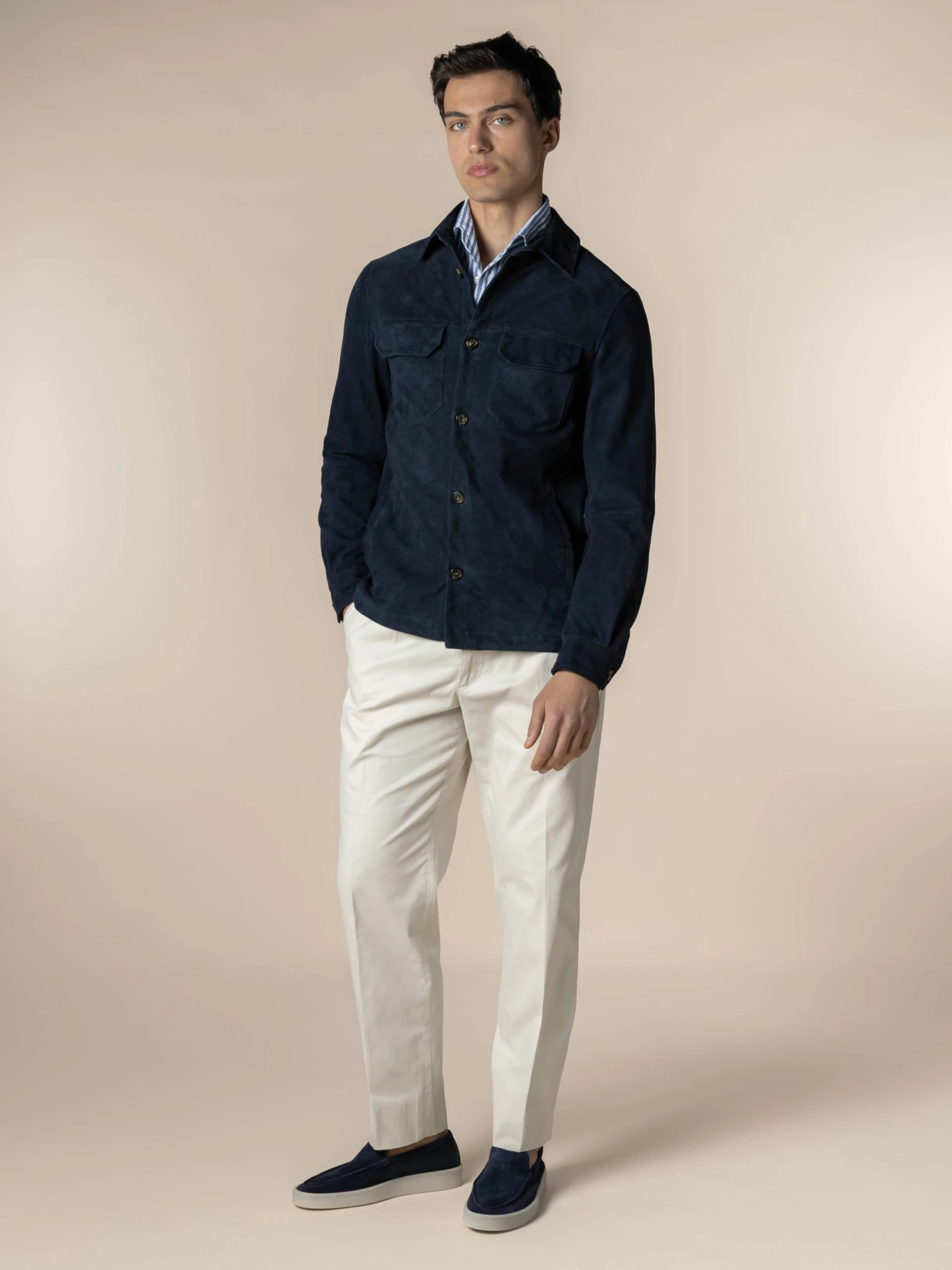Navy Suede Overshirt 9 Navy Suede Overshirt - Image 7