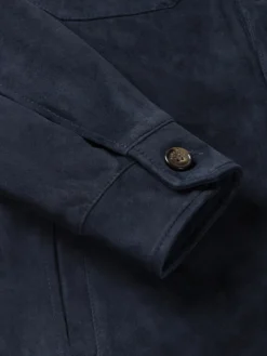 Navy Suede Overshirt 14 Navy Suede Overshirt -Velora Fashion Aurelien cashmere suede velvet overshirt navy2 2