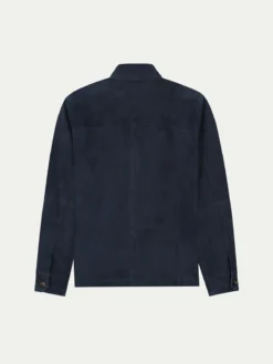 Navy Suede Overshirt 12 Navy Suede Overshirt -Velora Fashion Aurelien cashmere suede velvet overshirt navy4