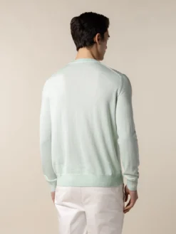 Light Green City Crew -Velora Fashion Aurelien city crewneck sweater cashwool merino light green aqua13