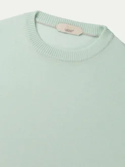 Light Green City Crew -Velora Fashion Aurelien city crewneck sweater cashwool merino light green aqua2