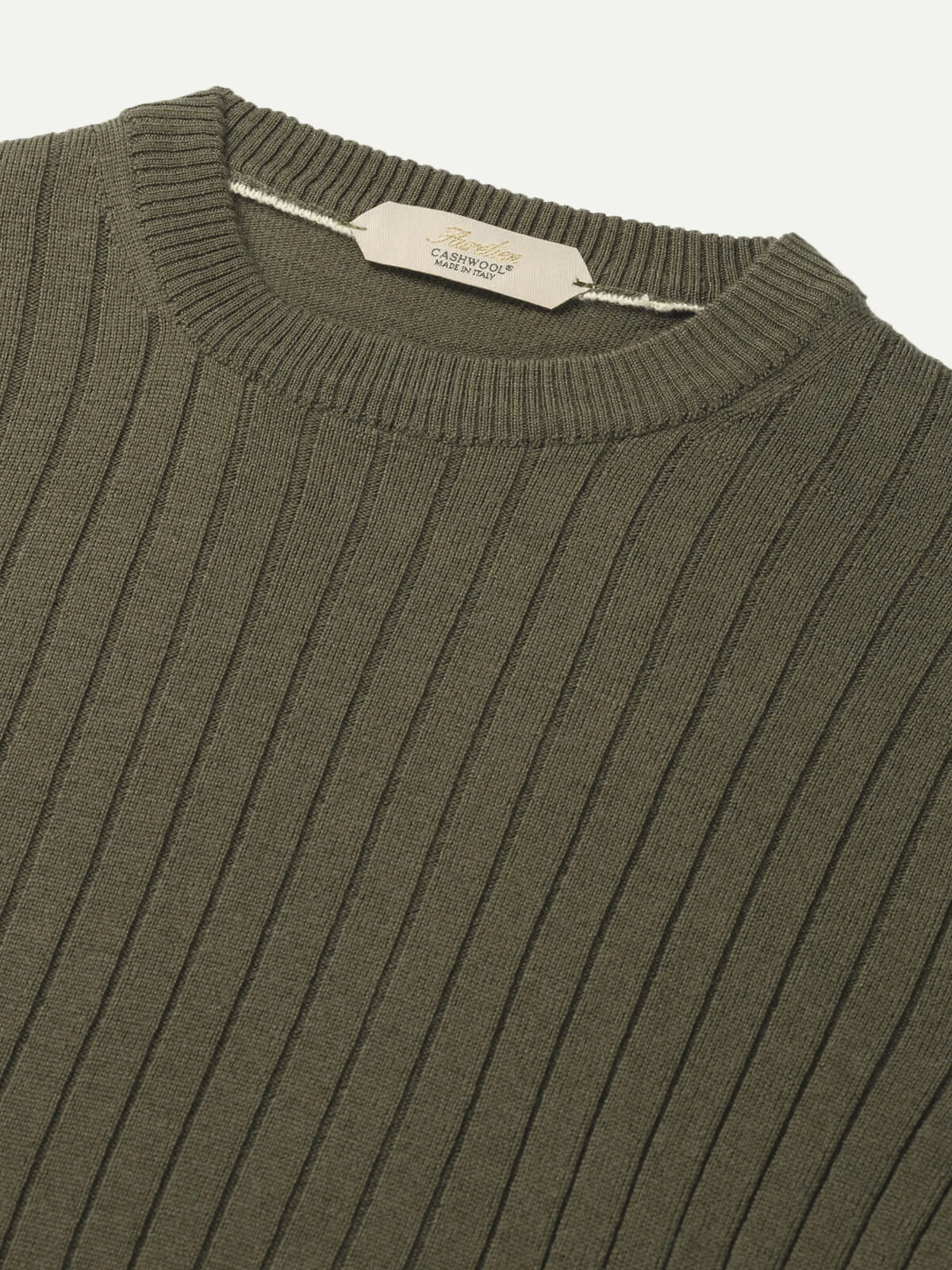 Olive Ribbed City Crew 5 Olive Ribbed City Crew - Image 3