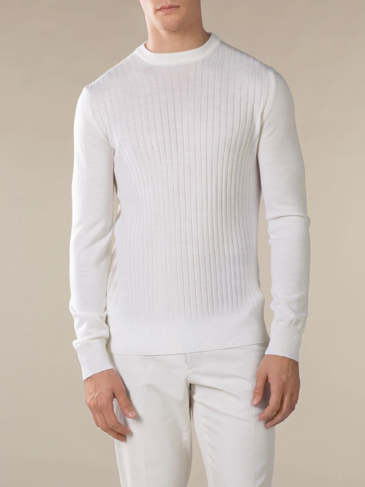 White Ribbed City Crew 4 White Ribbed City Crew - Image 2