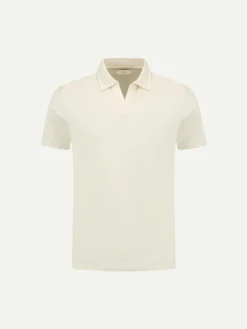 Ecru Buttonless Polo Shirt