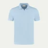 Light Blue Buttonless Polo Shirt -Velora Fashion Aurelien cotton interlock buttonless polo men light blue1