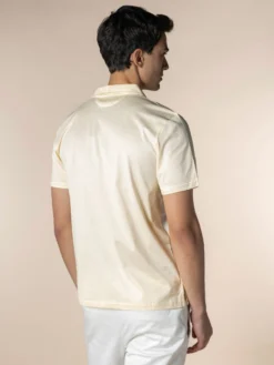Vanilla Buttonless Polo Shirt 12 Vanilla Buttonless Polo Shirt -Velora Fashion Aurelien cotton interlock buttonless polo men vanilla14 scaled